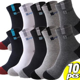 10 Pairs Men’s Breathable Striped Sports Socks | Men's Socks & Hosiery by Anwer Fancy | Worldwide Shipping