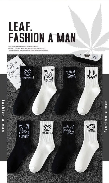 10 Pairs Men’s Ghost Graffiti Sports Socks | Men's Socks & Hosiery by Anwer Fancy | Worldwide Shipping