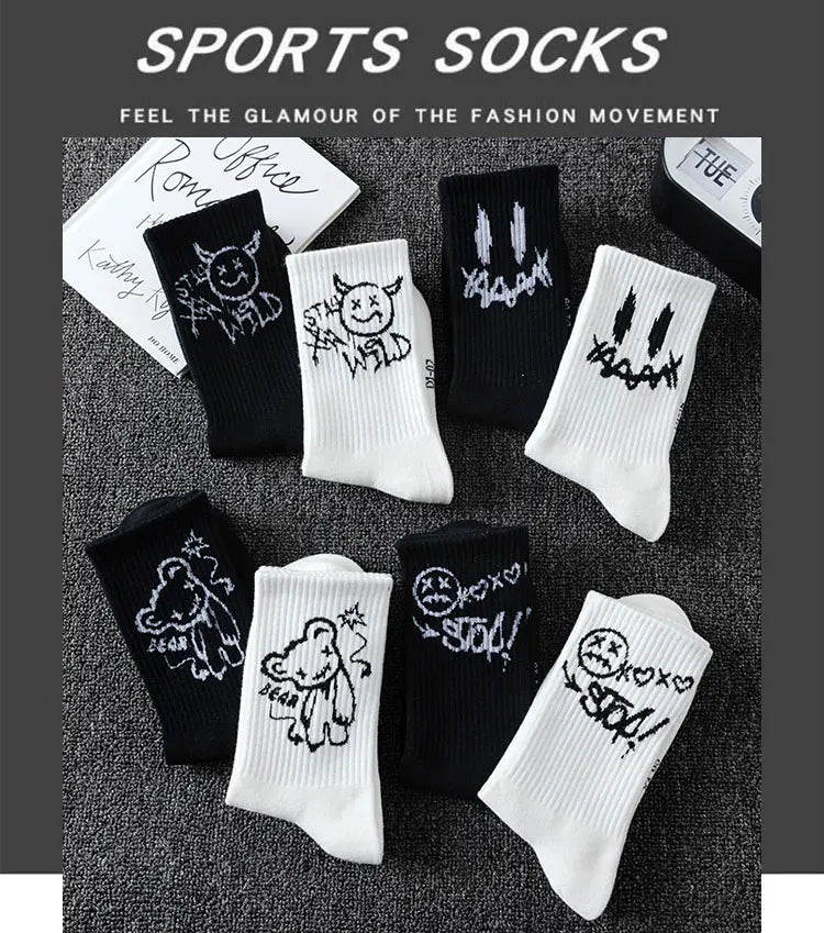 10 Pairs Men’s Ghost Graffiti Sports Socks | Men's Socks & Hosiery by Anwer Fancy | Worldwide Shipping