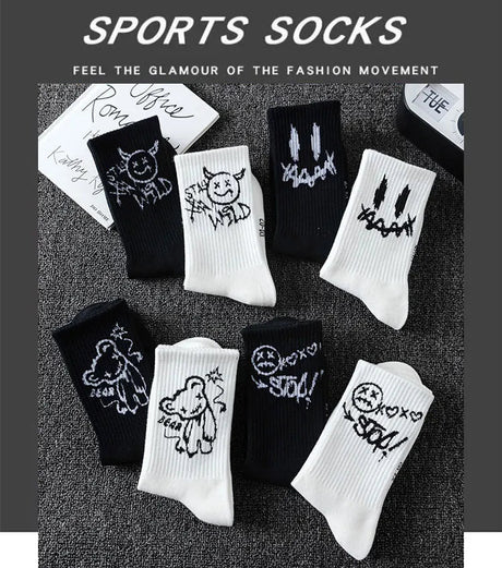10 Pairs Men’s Ghost Graffiti Sports Socks | Men's Socks & Hosiery by Anwer Fancy | Worldwide Shipping