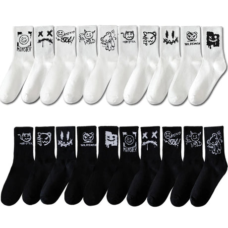 10 Pairs Men’s Ghost Graffiti Sports Socks | Men's Socks & Hosiery by Anwer Fancy | Worldwide Shipping