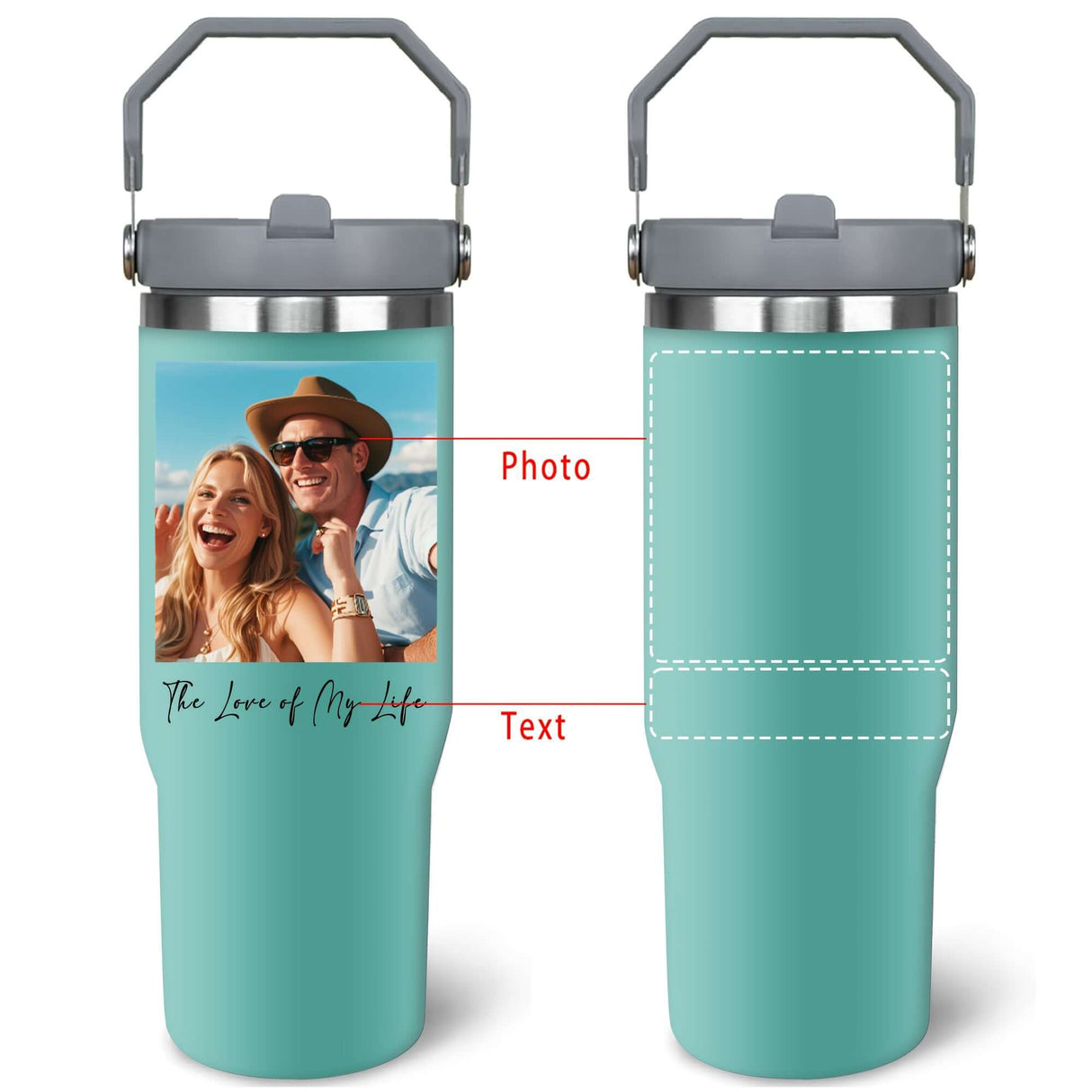 Tumbler With Handle & Straw - Custom Coffee Cup