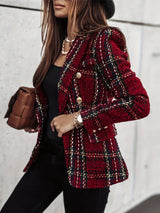 PlaidFlair™ – Luxury Winter Blazer (Elegant Plaid, Casual Office Look)