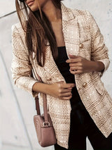 PlaidFlair™ – Luxury Winter Blazer (Elegant Plaid, Casual Office Look)