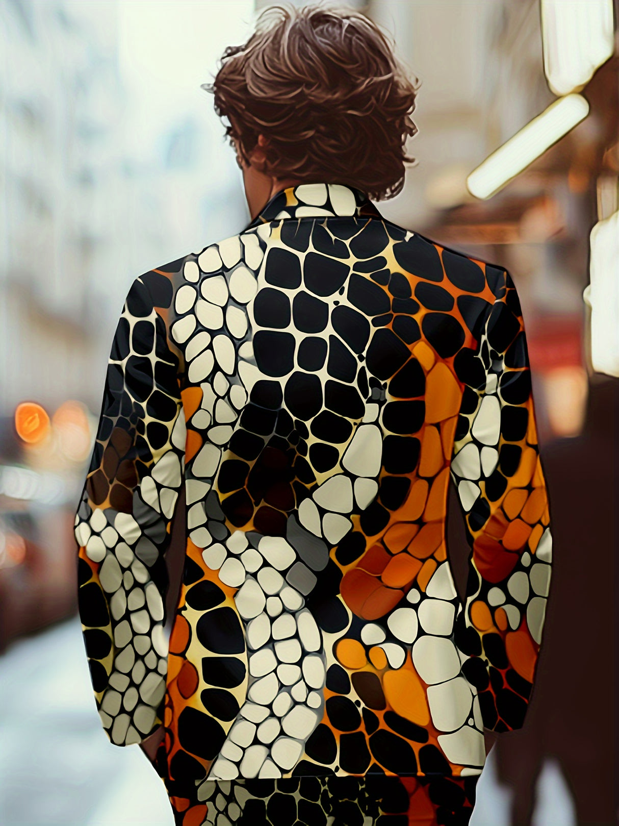 ScaleEdge™ – Snake Pattern Slim Blazer (Slight Stretch, Party Ready Jacket)