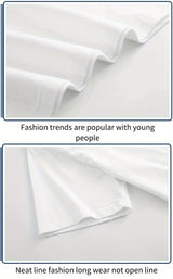 Close-up of a white T-shirt showcasing neat seams and modern fashion trends for casual wear.