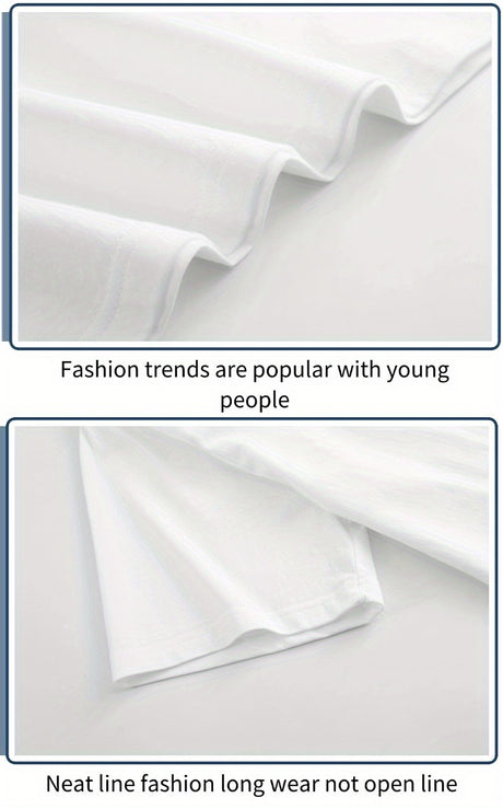 Close-up of a white T-shirt showcasing neat seams and modern fashion trends for casual wear.