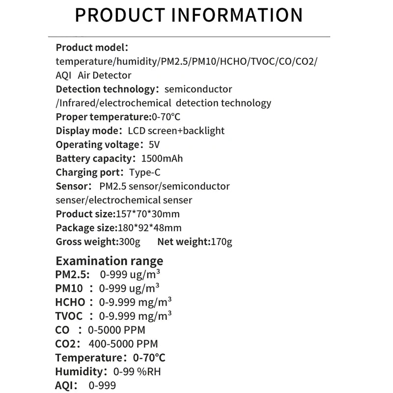 9 - in - 1 Air Quality Detector | by Anwer Fancy | Worldwide Shipping