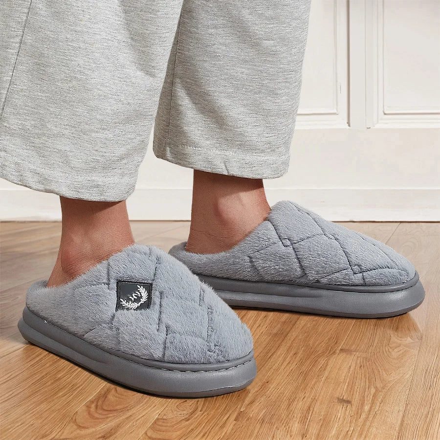 Men Winter Warm Plush Non-Slip Slippers