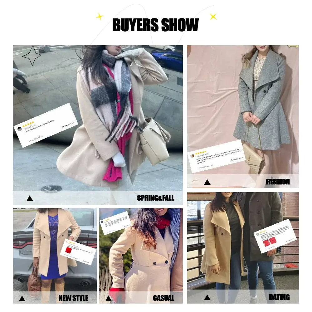 Women Button Lapel Work Coat