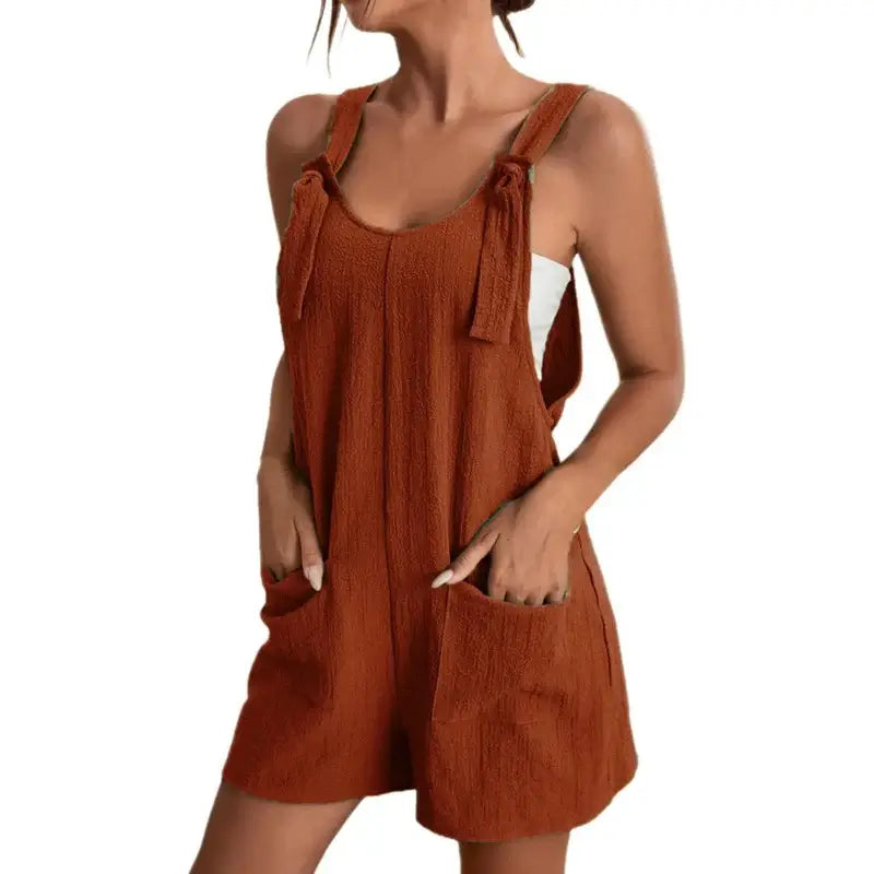 Women Summer Sleeveless Loose Jumpsuit