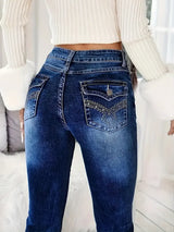Women Mid Rise Flare Denim Jeans