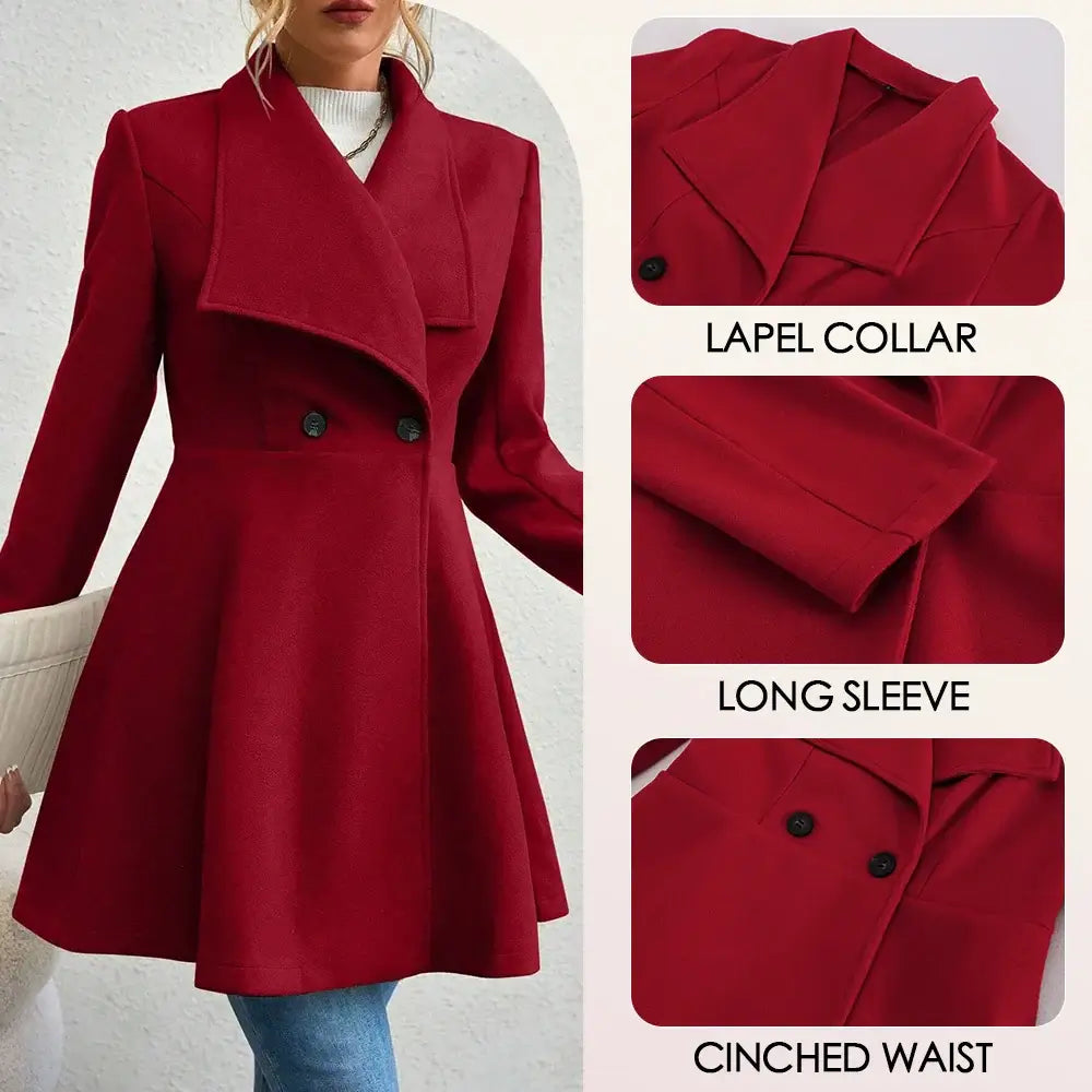 Women Button Lapel Work Coat