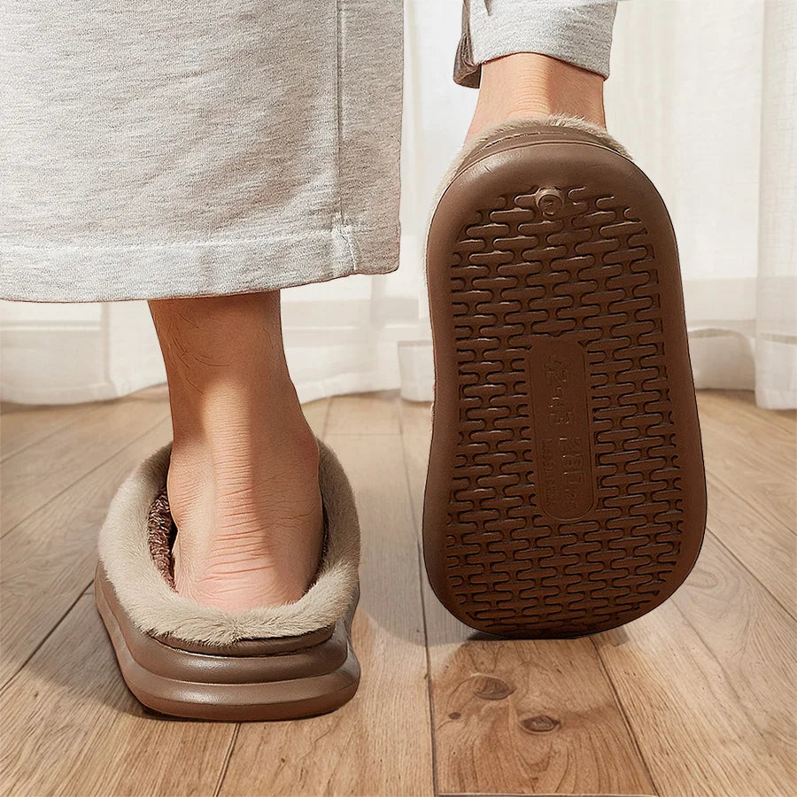 Men Winter Warm Plush Non-Slip Slippers