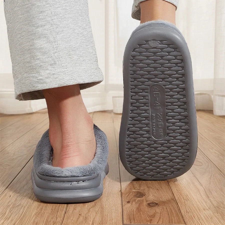 Men Winter Warm Plush Non-Slip Slippers