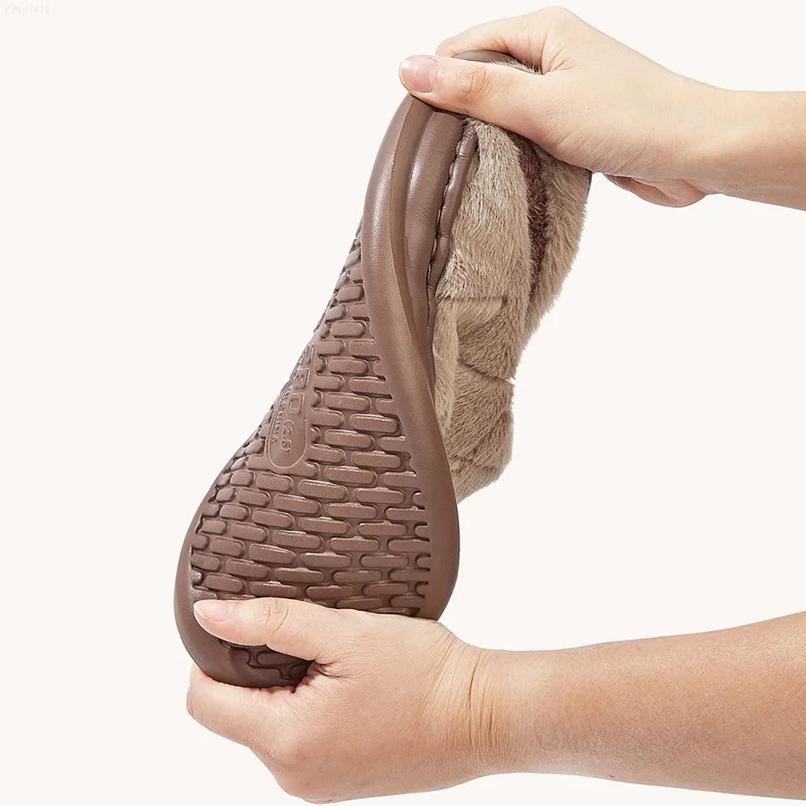Men Winter Warm Plush Non-Slip Slippers