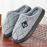 Men Winter Warm Plush Non-Slip Slippers