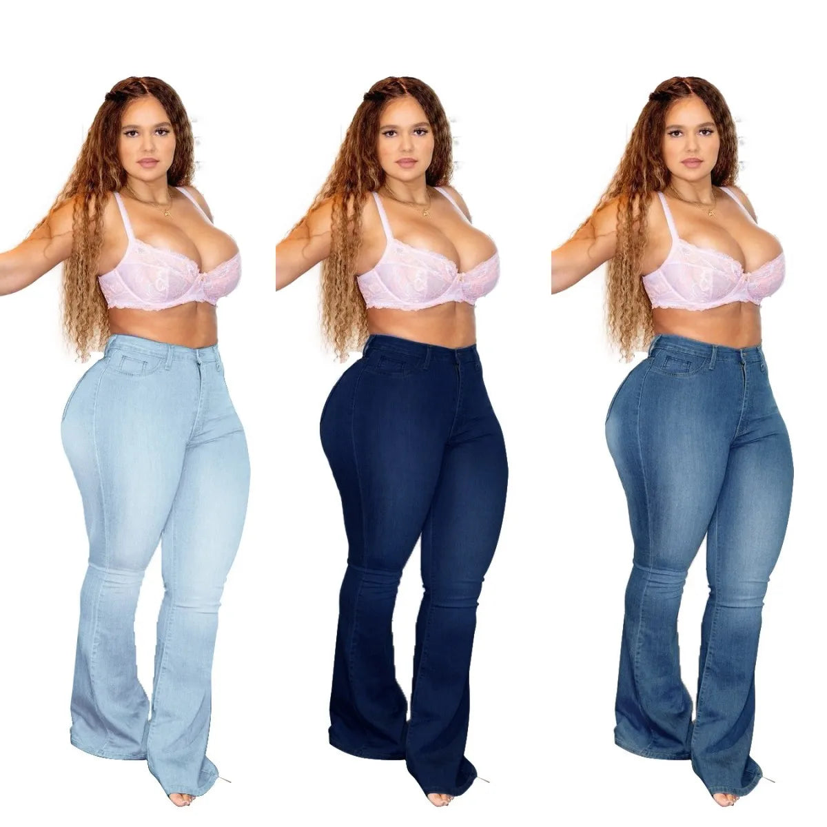 Women Plus Size Boot Cut Stretch Jeans