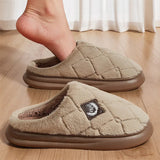 Men Winter Warm Plush Non-Slip Slippers