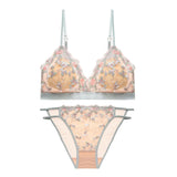 Women Floral French Bra Set