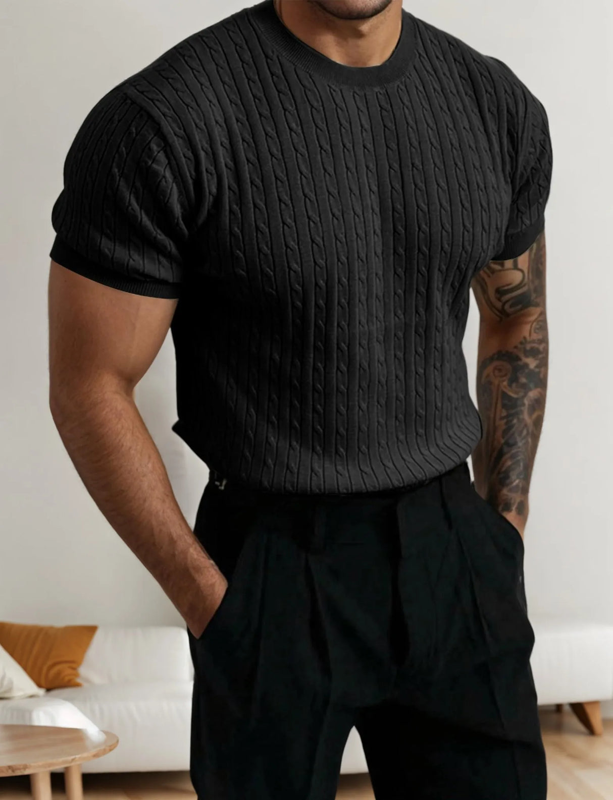 Men Crew Neck Knit Sweater