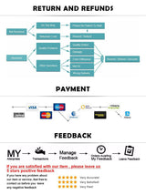 Flowchart illustrating return and refund policy, payment options, and feedback process for customer satisfaction.