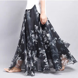 Women Boho Chiffon Long Skirt