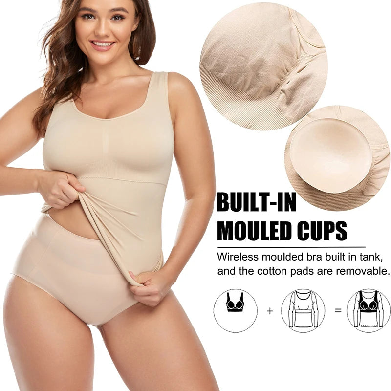 Tummy Control Built‑in Bra Cami Shaper