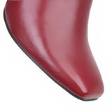 Women Side Zipper Mid-Heel Ankle Boots – Winter Casual Shoes