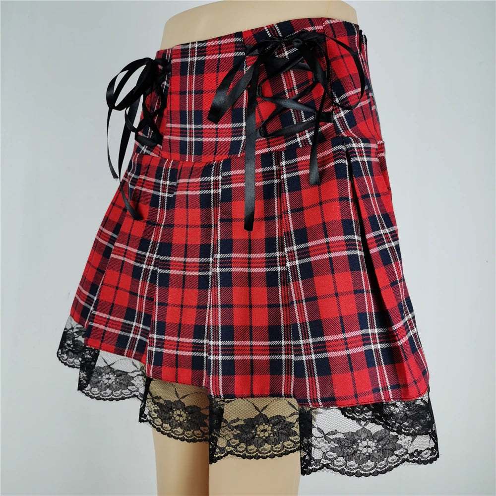 Women Gothic Patchwork Mini Skirt
