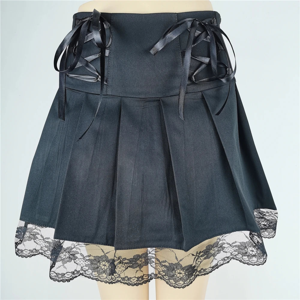 Women Gothic Patchwork Mini Skirt