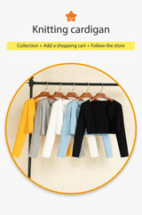 Women Black Cropped Knit Sweater