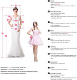 Measurement guide for wedding dress fitting, detailing height, bust, waist, hips, arm length, and more.