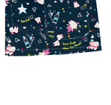 Cartoon print scrub tops featuring colorful dental-themed designs, ideal for medical use, available in multiple sizes.