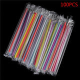 100pcs Clear Disposable PP Straws