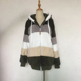 Warm Plush Patchwork Hooded Winter Coat
