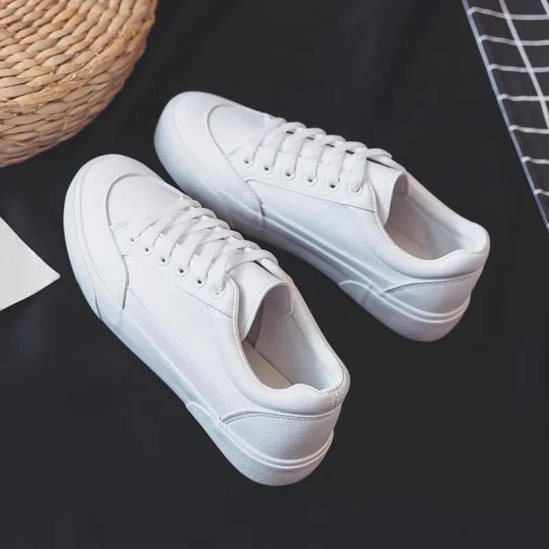 Women Sneakers White Vulcanized Platform Shoes
