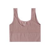 RibSculpt™ seamless ribbed camisole in soft mauve, ideal for fitness and everyday wear.