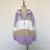 Warm Plush Patchwork Hooded Winter Coat