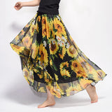 Women Boho Chiffon Long Skirt