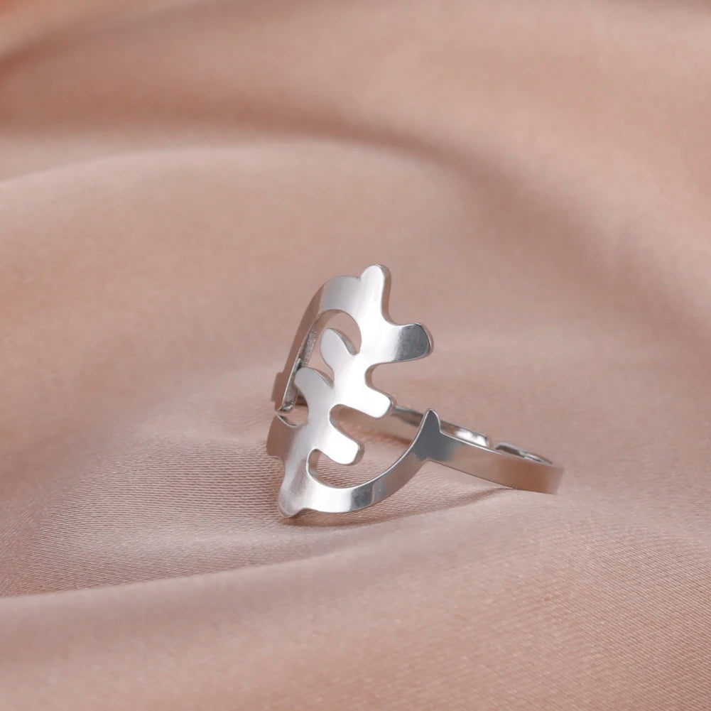 Stylish stainless steel African map gold ring on soft fabric, perfect for women's daily wear and gifts.