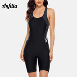Women Knee-Length Sports Swimsuit