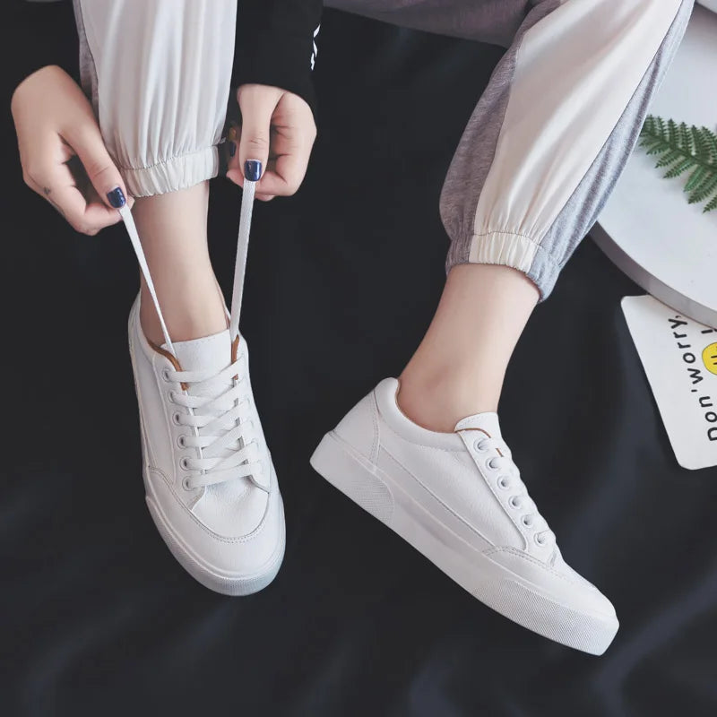 Women Sneakers White Vulcanized Platform Shoes