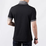 Men's Plus Size Patchwork V Neck T-Shirt – Black