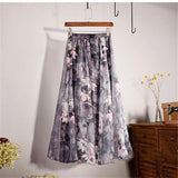 Women Boho Chiffon Long Skirt