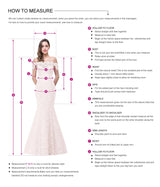 How to measure for a custom wedding dress fit with detailed instructions and a model example.