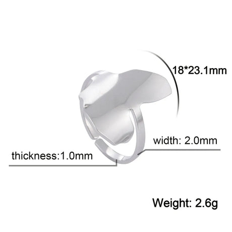 Detailed view of African Map gold ring with dimensions and specifications for women's jewelry.