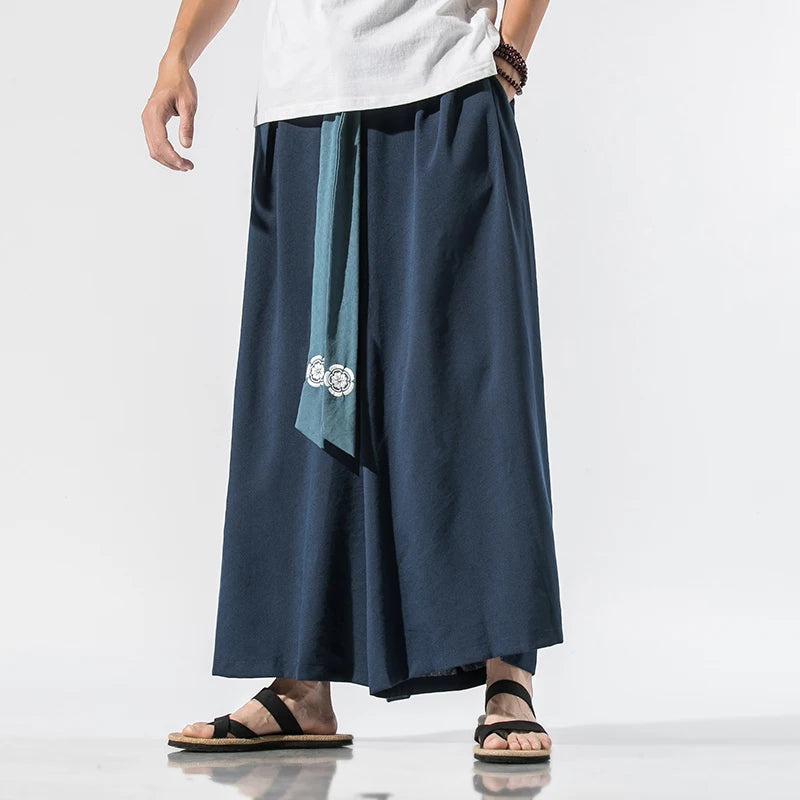 Men Wide Leg Hanfu Pants