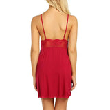 Women Plus Size Lace Nightgown Sexy Deep V Sleepwear