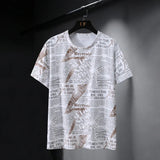 Men's Oversized Letter Print T-Shirt – 9XL/10XL